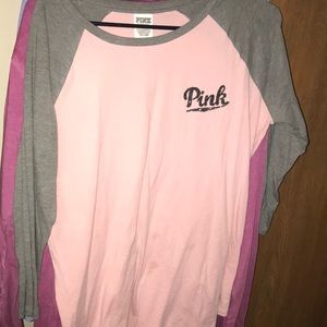 VS PINK SHIRT BASEBALL TEE LENGTH